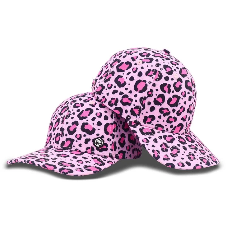 Chapéu de papai estampado de leopardo rosa