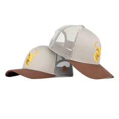 Boné Trucker de painel de tecido de algodão personalizado TCAP bordado plano